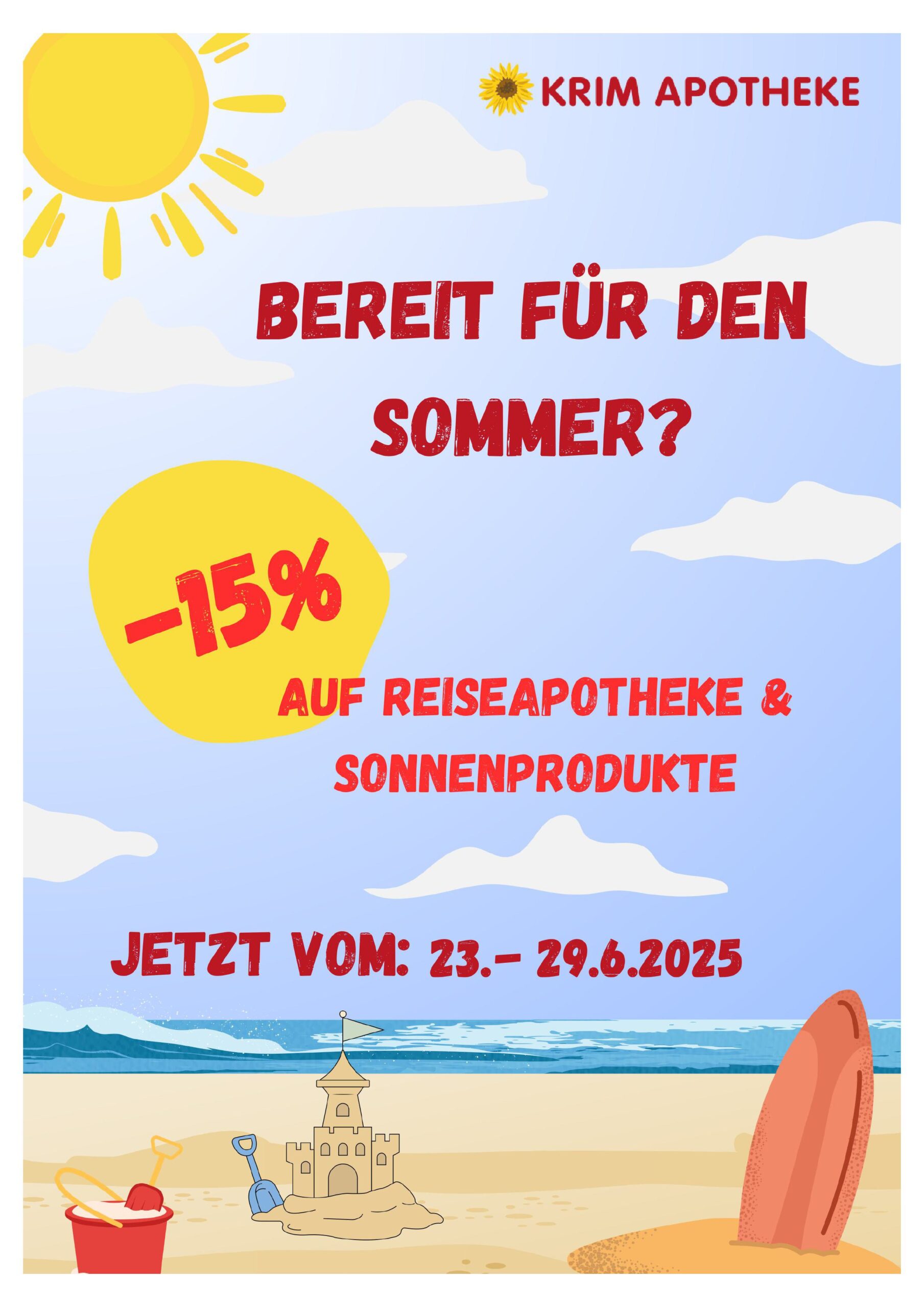 Sommeraktion auf Reiseapotheke und Sonnenprodukte